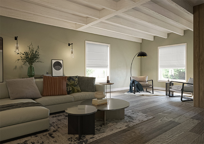 Bruschal (Blackout), Light Grey - Motorised Roman Blind - Image 6